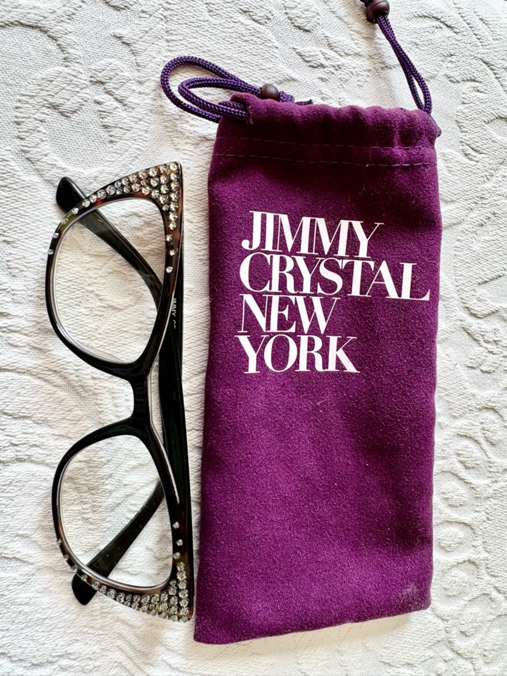 Jimmy Crystal New York Tortoiseshell Crystal-Accent Cat Eye Readers +1.50